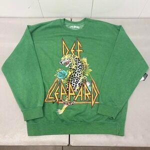 NWTGreen Def Leppard crewneck‎ sweatshirt